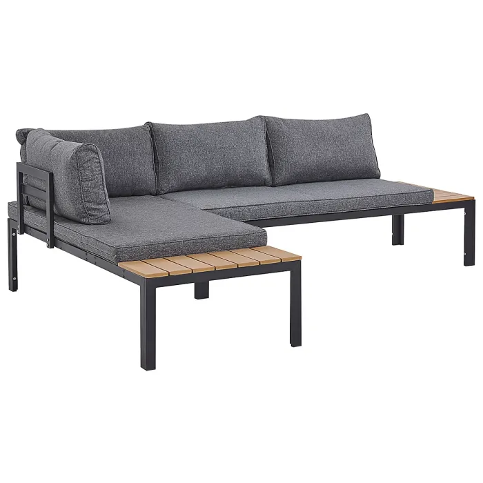Garden Corner Sofa with Table 4 Seater PIENZA II Right Hand Modular Grey