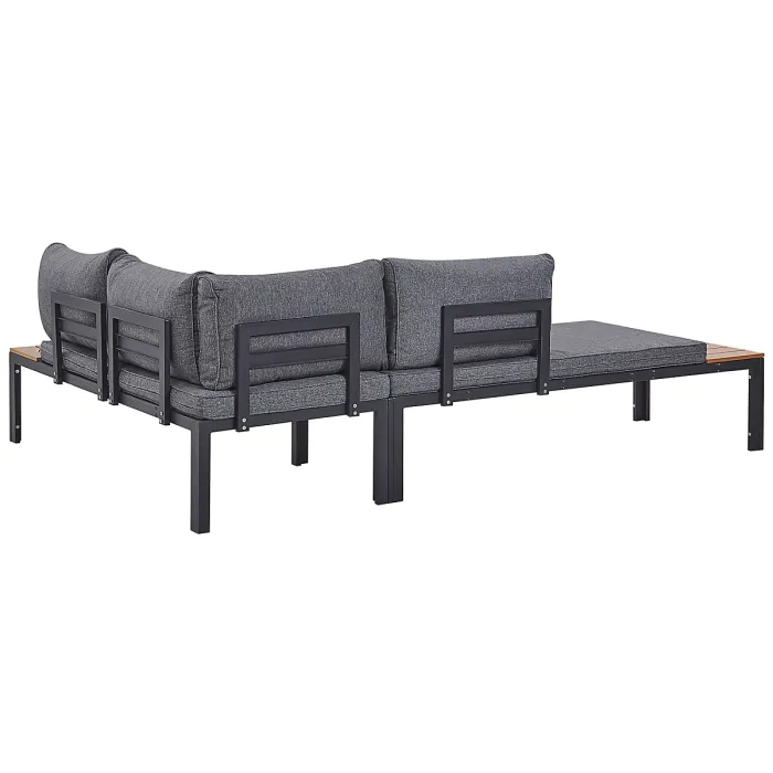 Garden Corner Sofa with Table 4 Seater PIENZA II Right Hand Modular Grey