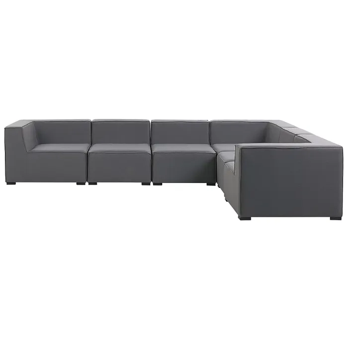 Garden Corner Sofa with Ottoman 7 Seater AREZZO Left Hand Modular Grey