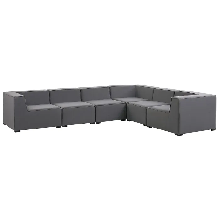 Garden Corner Sofa with Ottoman 7 Seater AREZZO Left Hand Modular Grey