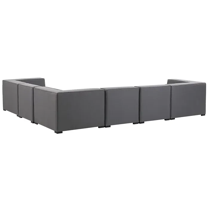 Garden Corner Sofa with Ottoman 7 Seater AREZZO Left Hand Modular Grey