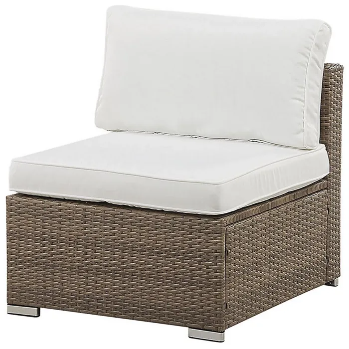 Garden Corner Sofa with Table 6 Seater BELVEDERE PE Rattan White