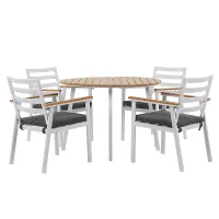 Garden Dining Set 4 Seater CAVOLI with Cushions Metal Grey