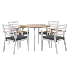 Garden Dining Set 4 Seater CAVOLI with Cushions Metal Grey