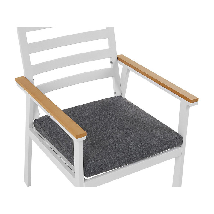 Garden Dining Set 4 Seater CAVOLI with Cushions Metal Grey