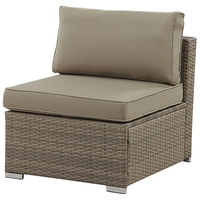 Garden Corner Sofa with Table 6 Seater BELVEDERE PE Rattan Brown