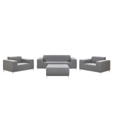Garden Lounge Set with Table 5 Seater ROVIGO Grey