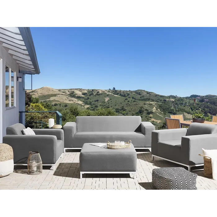 Garden Lounge Set with Table 5 Seater ROVIGO Grey