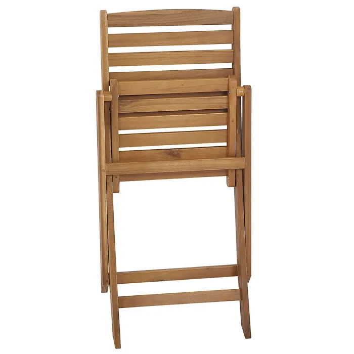 Garden Dining Set 6 Seater TOLVE Acacia Wood Brown