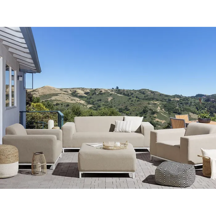 Garden Lounge Set with Table 5 Seater ROVIGO Beige