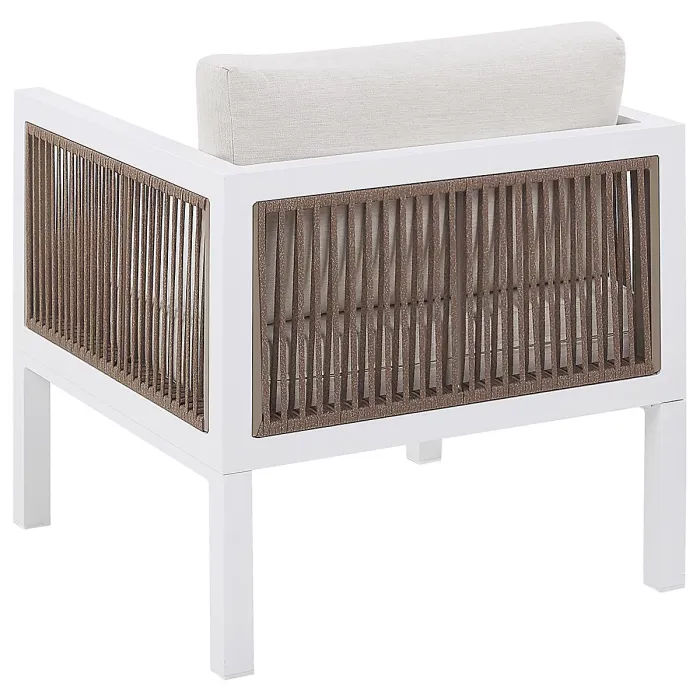 Garden Lounge Set with Table 5 Seater BORELLO Metal White