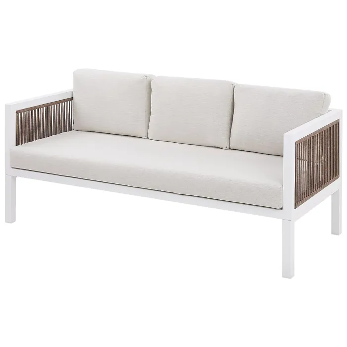 Garden Lounge Set with Table 5 Seater BORELLO Metal White
