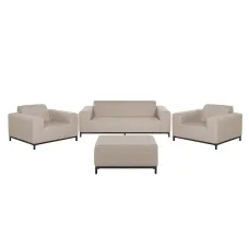 Garden Lounge Set with Table 5 Seater ROVIGO Beige