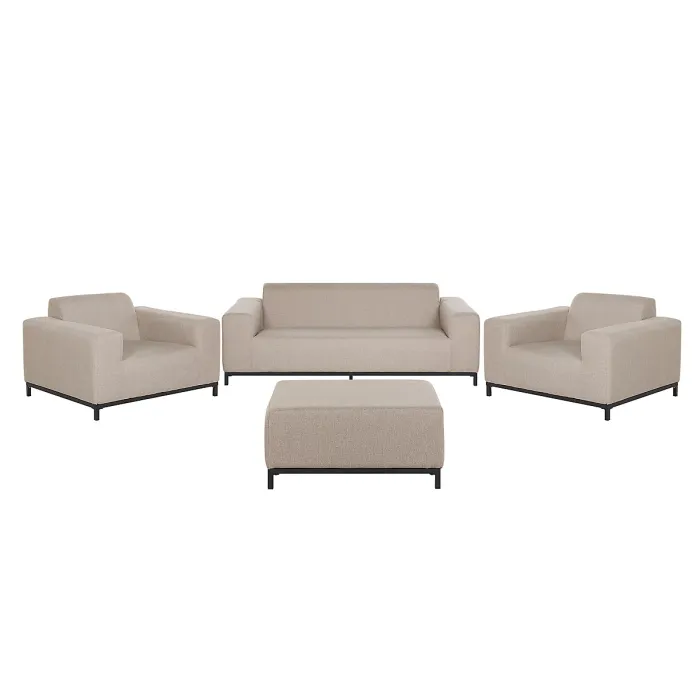 Garden Lounge Set with Table 5 Seater ROVIGO Beige