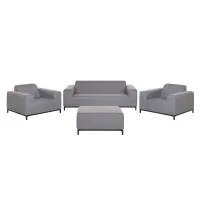 Garden Lounge Set with Table 5 Seater ROVIGO Grey