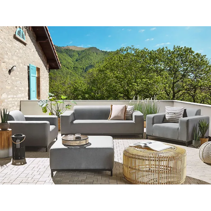 Garden Lounge Set with Table 5 Seater ROVIGO Grey