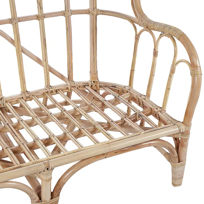 Garden Lounge Set with Table 4 Seater BRINDISI Rattan Natural