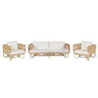 Garden Sofa Set 4 Seater DOLCEDO Rattan Beige