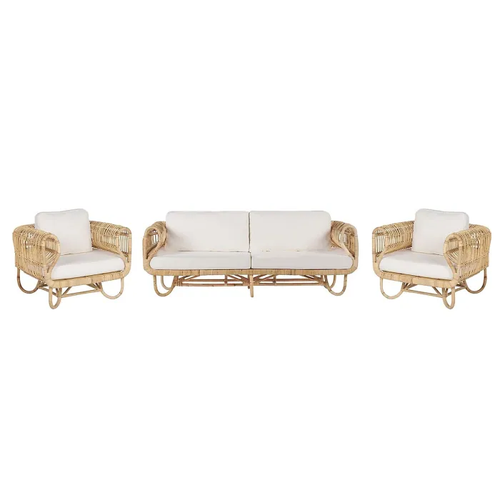 Garden Sofa Set 4 Seater DOLCEDO Rattan Beige