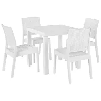 Garden Dining Set 4 Seater FOSSANO White
