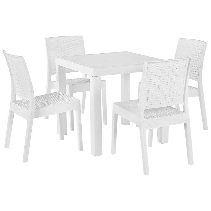 Garden Dining Set 4 Seater FOSSANO White
