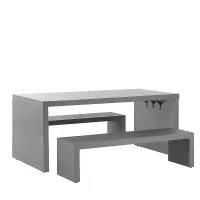 Garden Dining Set with Benches 4 Seater TARANTO Concrete Grey