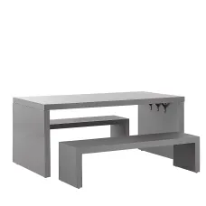 Garden Dining Set with Benches 4 Seater TARANTO Concrete Grey