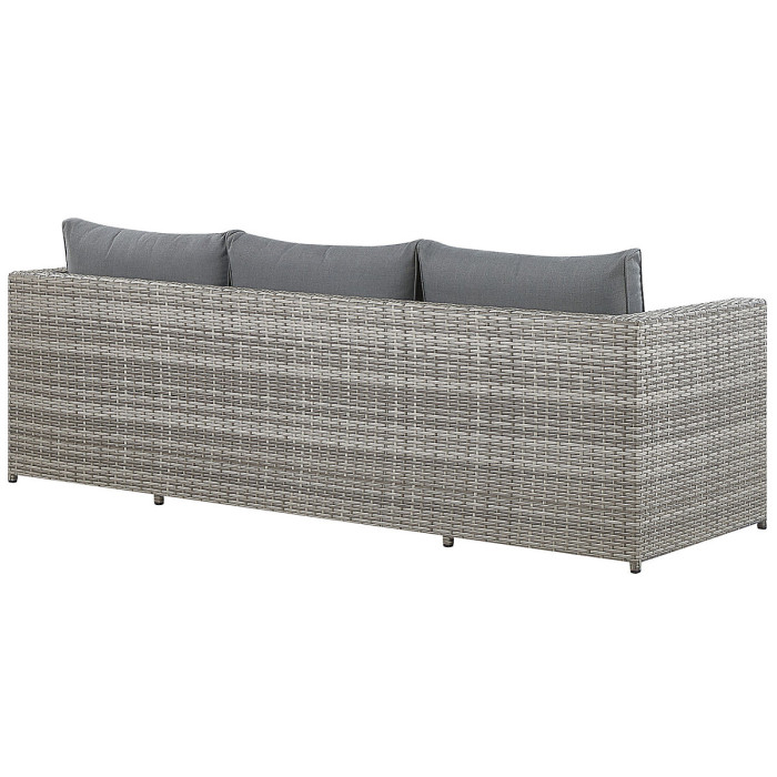 Garden Corner Sofa with Table 5 Seater SABBIA Left Hand Modular PE Rattan Light Grey