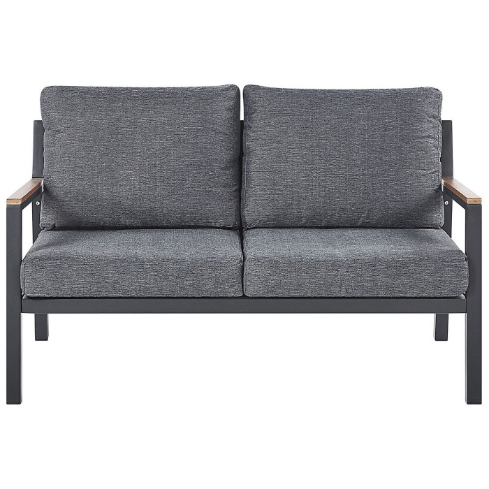 Garden Lounge Set with Table 4 Seater DELIA Metal Grey