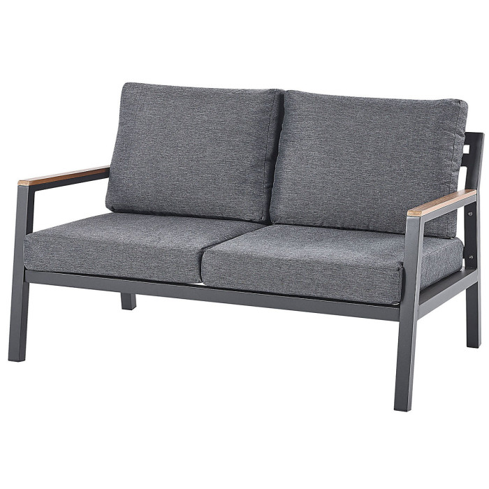 Garden Lounge Set with Table 4 Seater DELIA Metal Grey