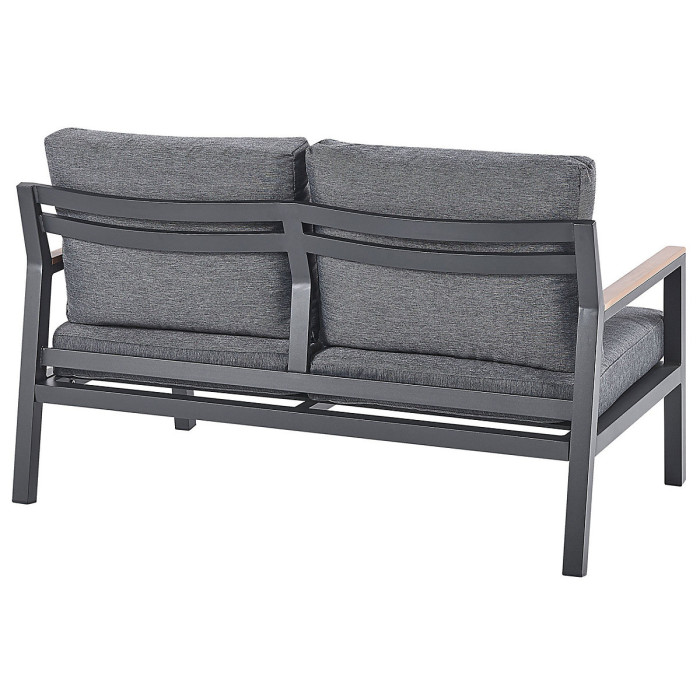 Garden Lounge Set with Table 4 Seater DELIA Metal Grey
