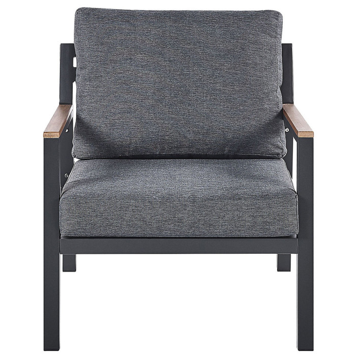 Garden Lounge Set with Table 4 Seater DELIA Metal Grey