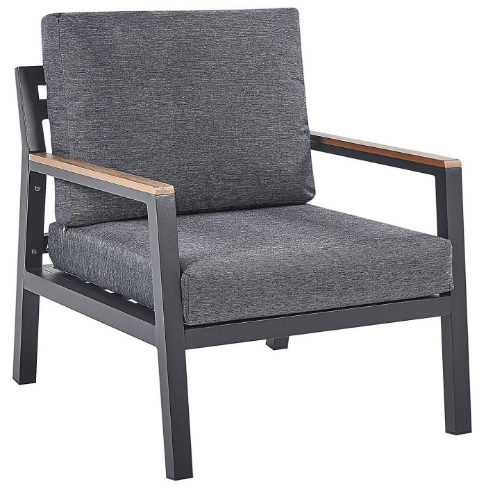 Garden Lounge Set with Table 4 Seater DELIA Metal Grey