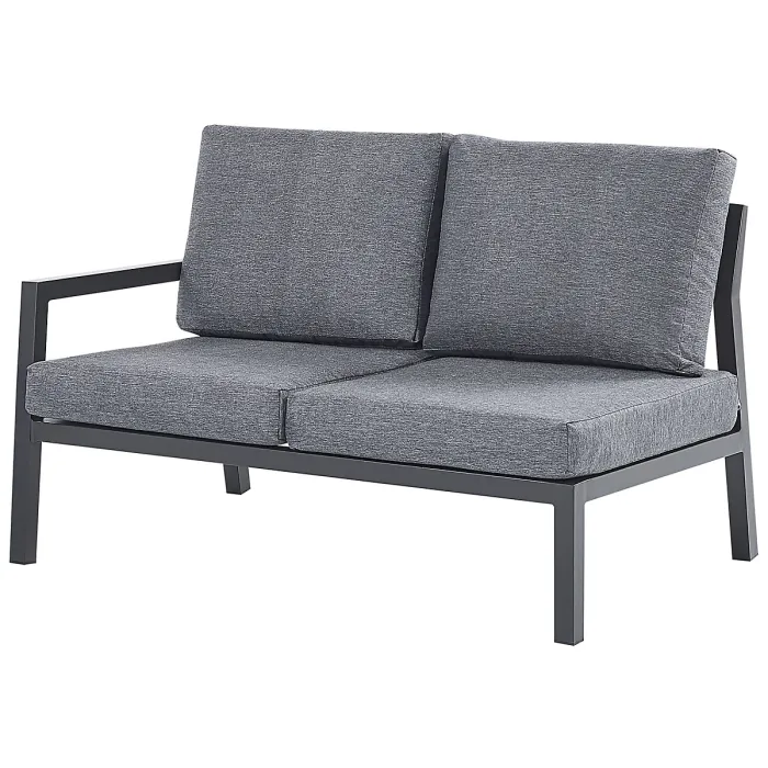 Garden Corner Sofa with Table 5 Seater VIZZINI Metal Grey