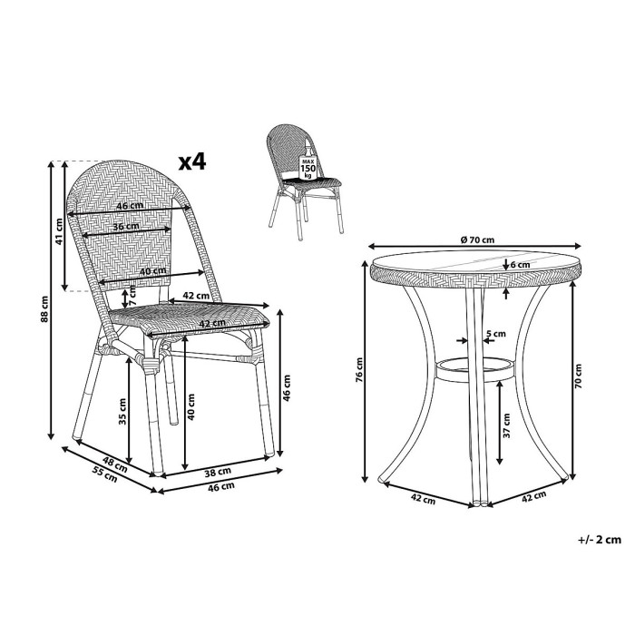 Beliani Retro RIFREDDO Black/ White