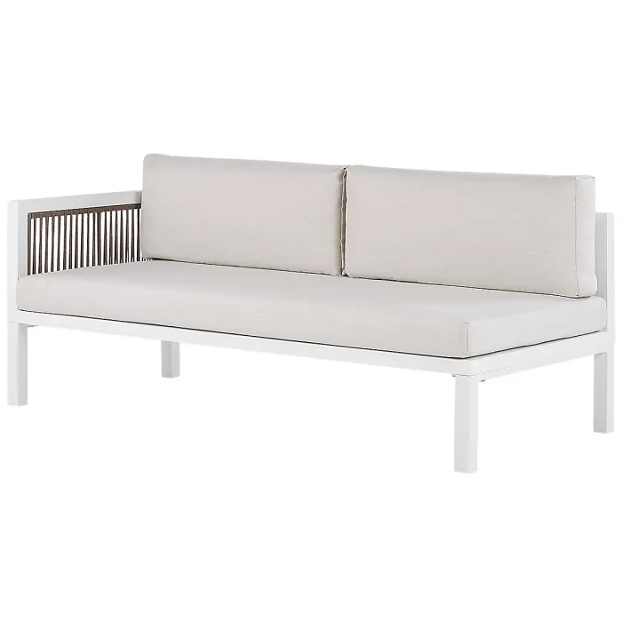 Garden Corner Sofa with Table 4 Seater BORELLO Left Hand Metal Beige