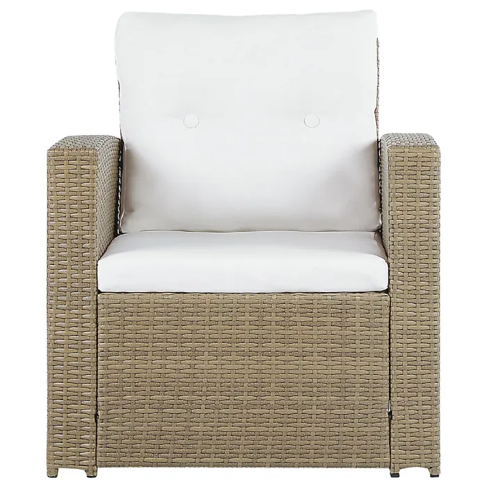 Garden Lounge Set with Table 4 Seater LUCA PE Rattan Light Brown