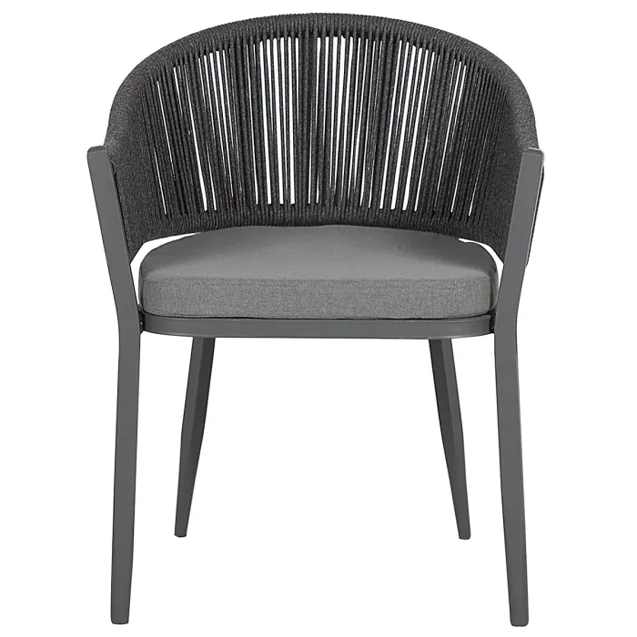 Garden Dining Set 4 Seater MILETO with Cushions Metal Grey