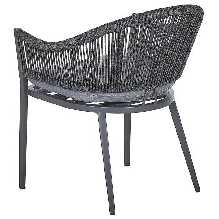 Garden Dining Set 4 Seater MILETO with Cushions Metal Grey