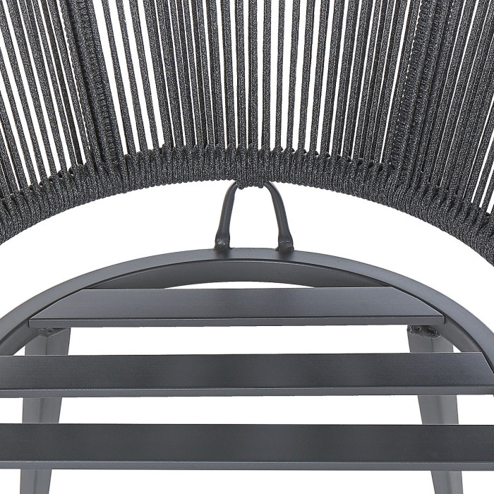 Garden Dining Set 4 Seater MILETO with Cushions Metal Grey