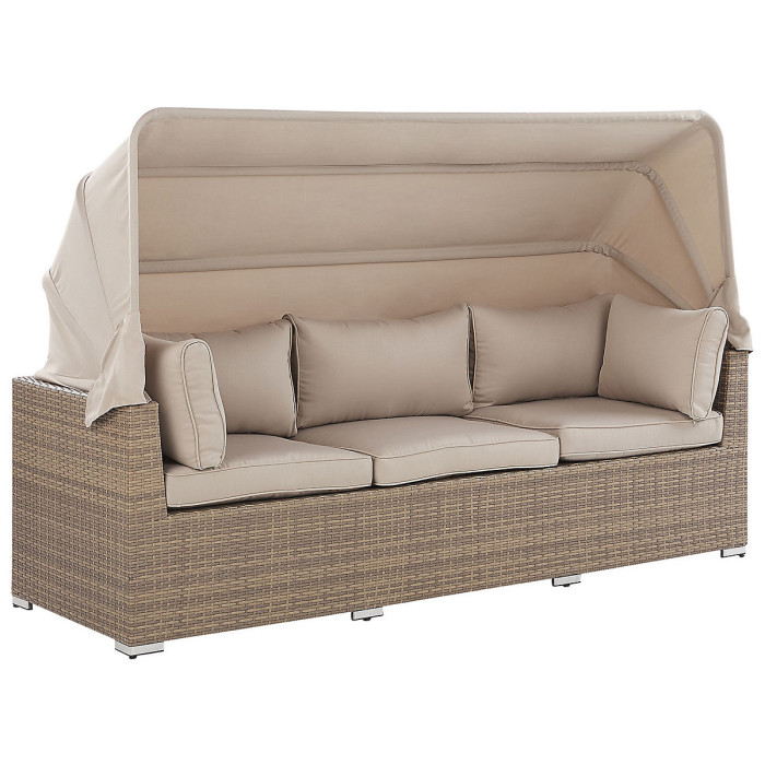 Garden Lounge Set with Table 5 Seater COCCOLIA Modular PE Rattan Beige