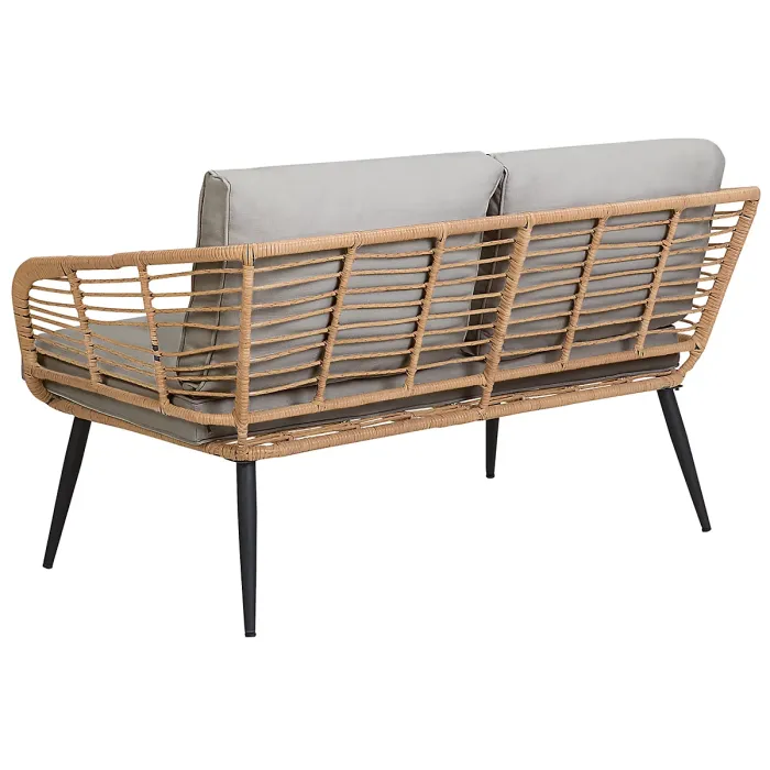 Garden Lounge Set with Table 4 Seater CORINTH II PE Rattan Natural