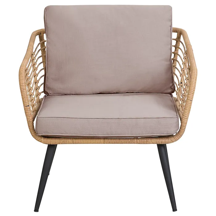 Garden Lounge Set with Table 4 Seater CORINTH II PE Rattan Natural