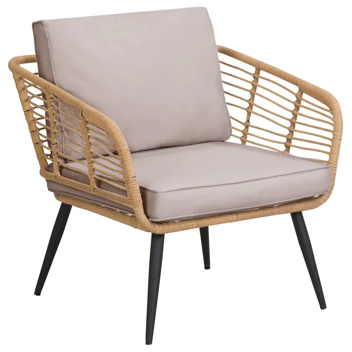 Garden Lounge Set with Table 4 Seater CORINTH II PE Rattan Natural