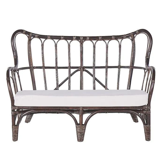 Garden Lounge Set with Table 4 Seater BRINDISI Rattan Dark Brown