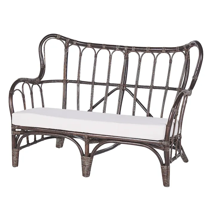 Garden Lounge Set with Table 4 Seater BRINDISI Rattan Dark Brown