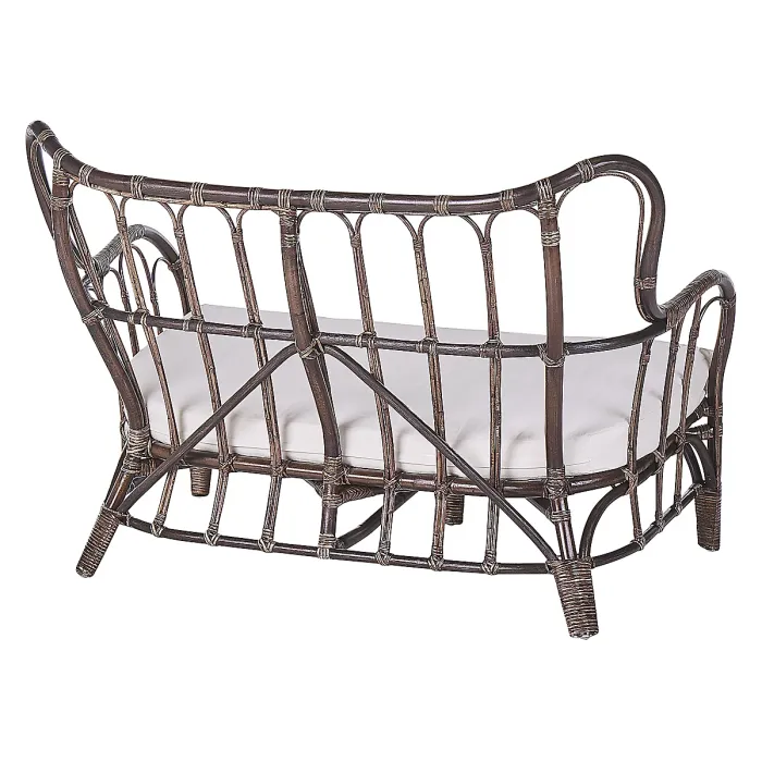 Garden Lounge Set with Table 4 Seater BRINDISI Rattan Dark Brown