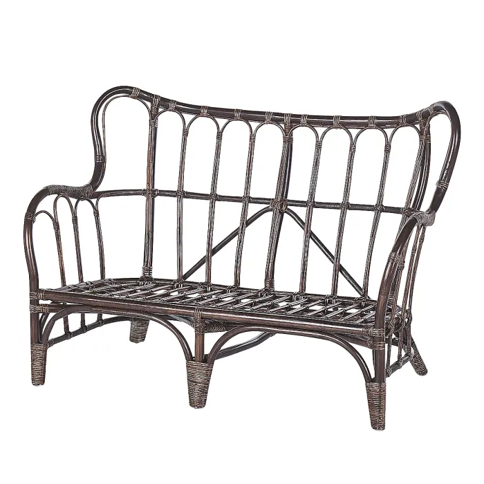 Garden Lounge Set with Table 4 Seater BRINDISI Rattan Dark Brown