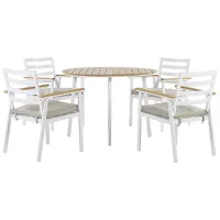 Garden Dining Set 4 Seater CAVOLI with Cushions Metal Beige