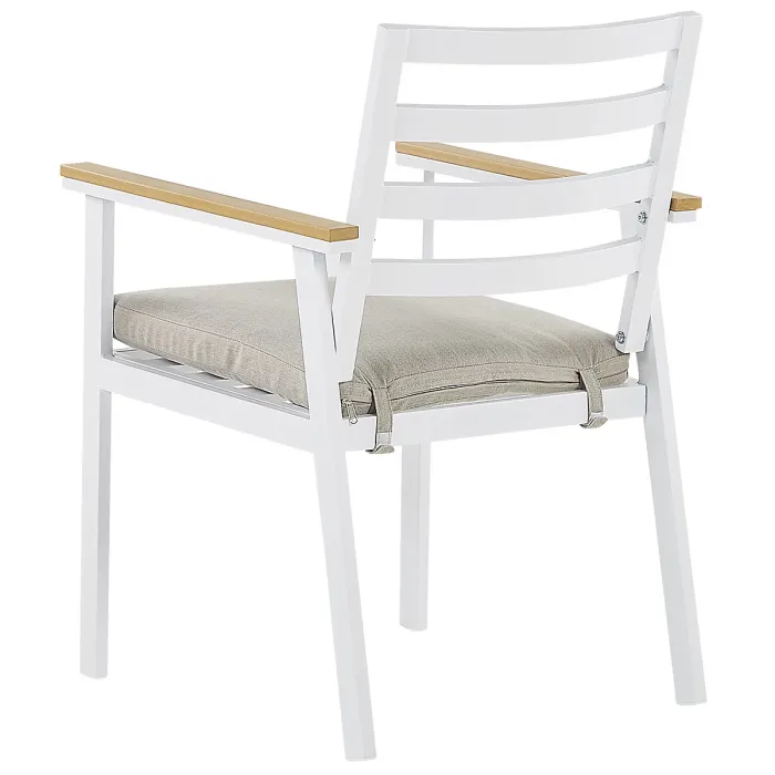 Garden Dining Set 4 Seater CAVOLI with Cushions Metal Beige